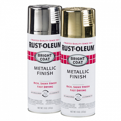 Rust-Oleum Stops Rust Bright Coat Эмаль быстросохнущая с эффектом сияющего металлика для внутренних работ, спрей