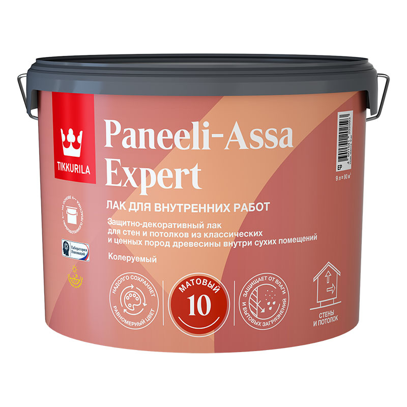 Tikkurila Paneeli Assa Expert EP Лак для стен и потолков акриловый полуматовый