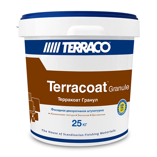 Terraco Terracoat Granule Штукатурка фасадная декоративная акриловая, с эффектом "Шуба"
