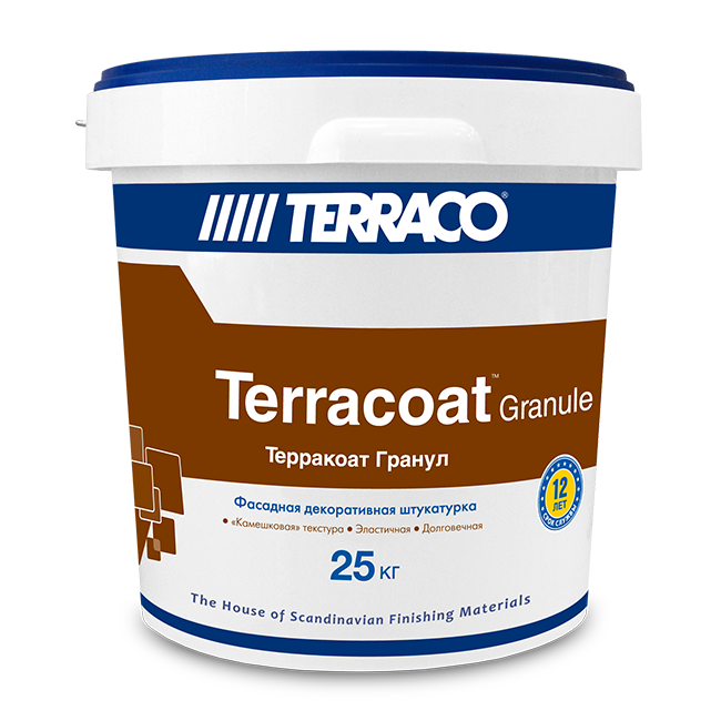 Terraco Terracoat Granule Штукатурка фасадная декоративная акриловая, с эффектом "Шуба"
