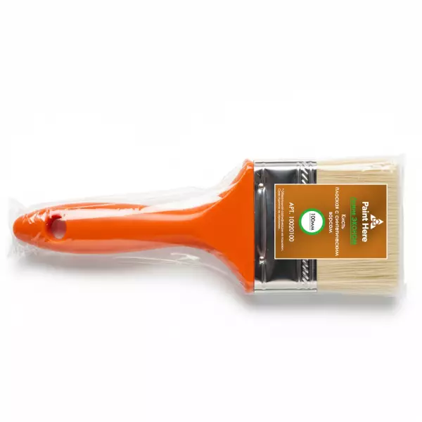 Paint Here Эконом Кисть 10020100 плоская с синтетическим ворсом (100мм)