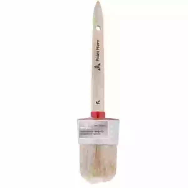 Paint Here Кисть 1050-60 круглая Профи натуральная щетина, деревянная ручка (60мм)
