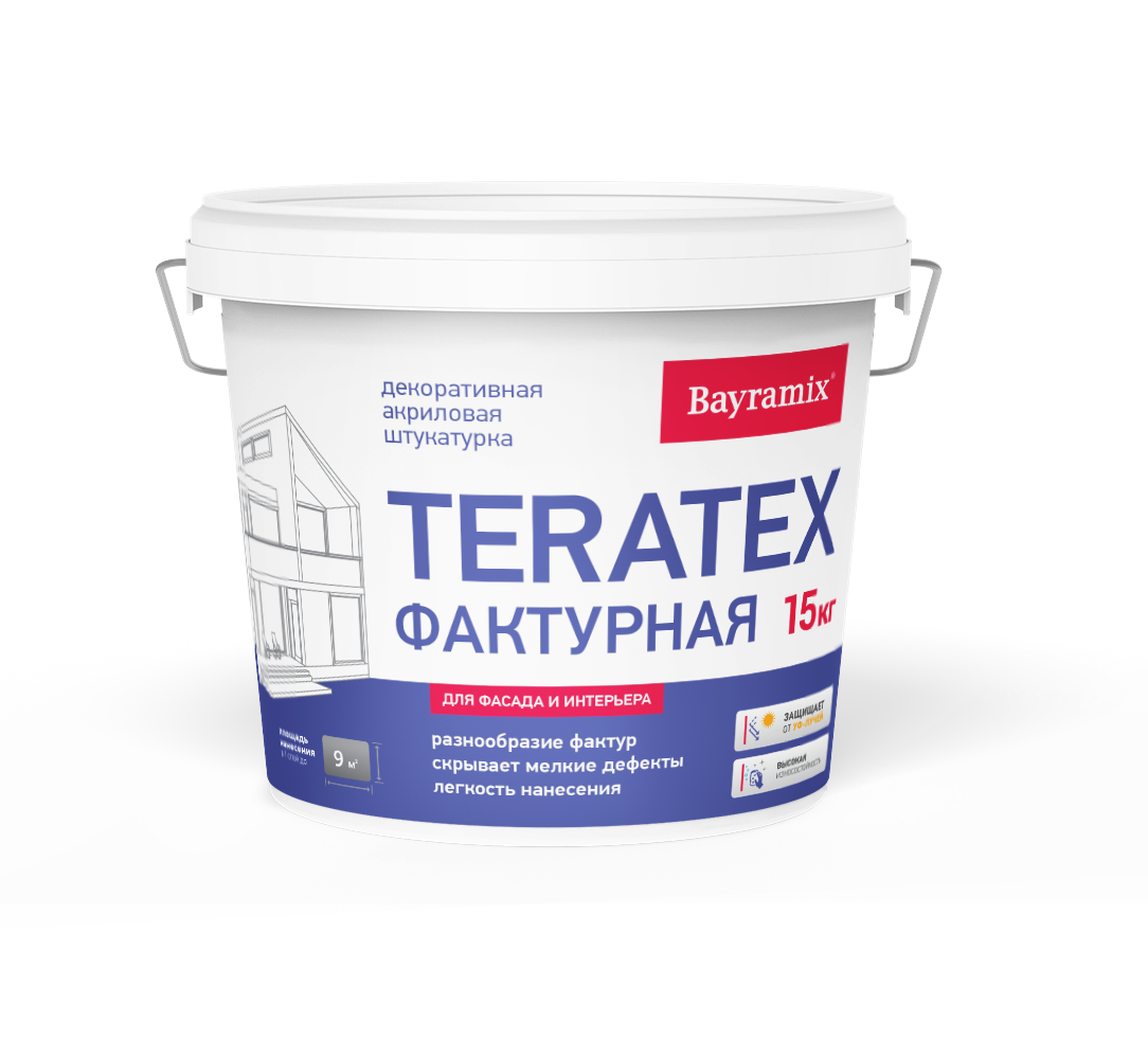 Bayramix Teratex Покрытие моделируемое текстурное для фасадных и интерьерных работ с эффектом крупная шуба