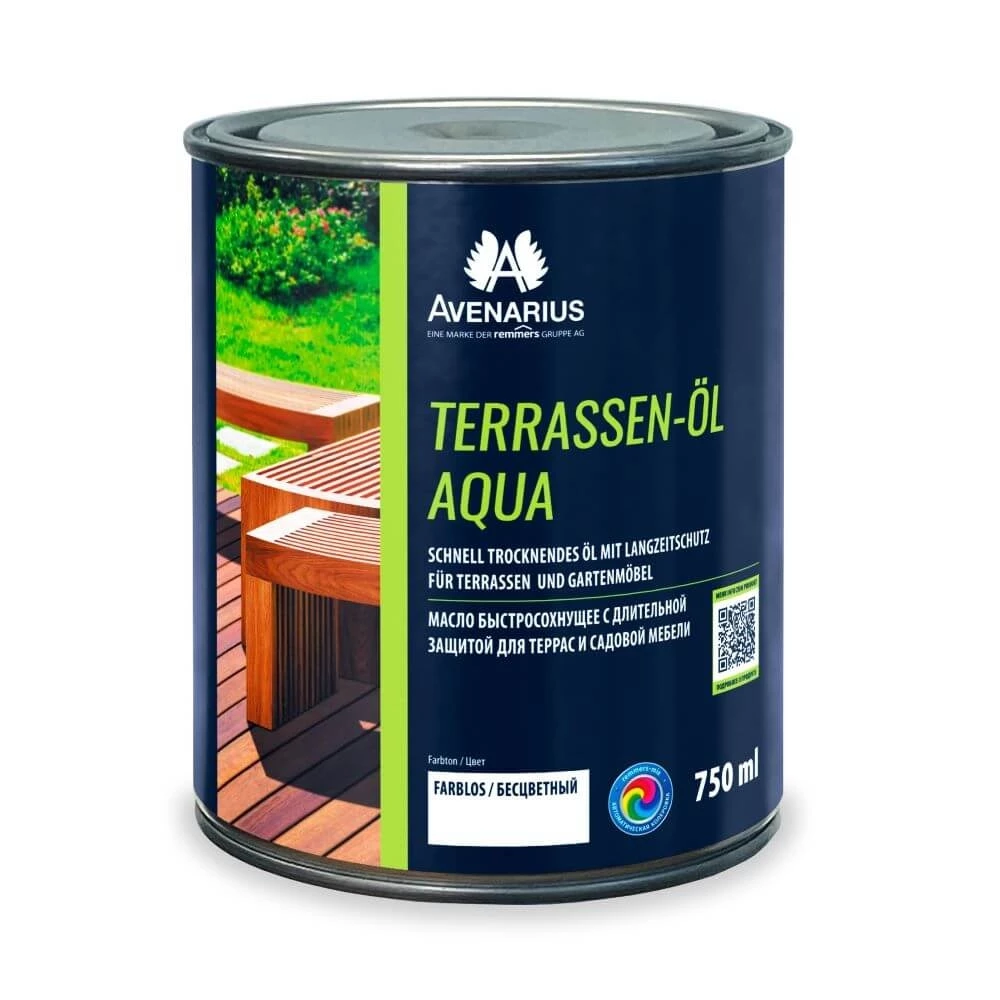 Avenarius Terrassen-ÖEL Aqua Farblos Масло водоразбавляемое быстросохнущее с длительной защитой для террас и садовой мебели