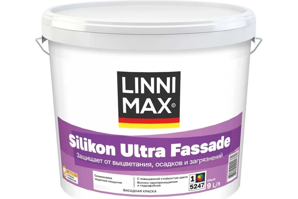 Linnimax Silicon Ultra Fassade Cиликоновая защитная краска для бетонных, кирпичных и штукатурных фасадов