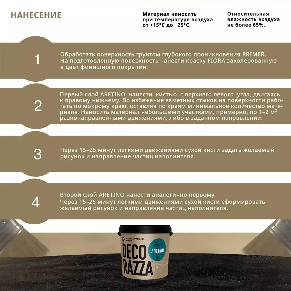 Decorazza Aretino/Декоразза Аретино покрытие с эффектом перламутровых переливов и мелкого песка