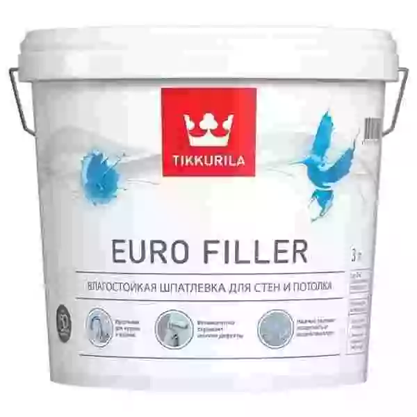 Tikkurila / Tikkivala Euro Filler Шпатлевка влагостойкая для стен и потолков
