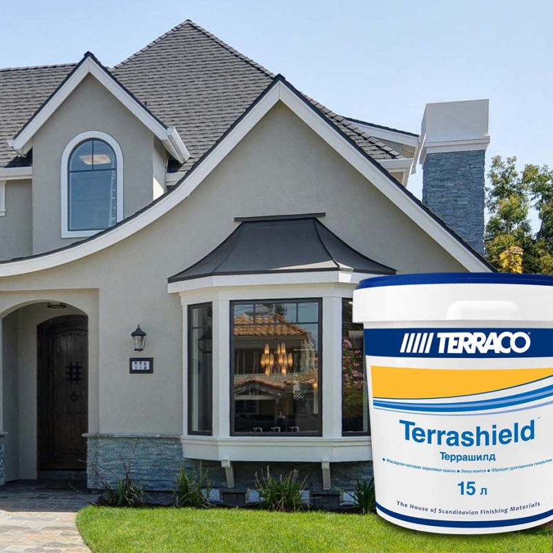 Terraco Terrashield Краска эластичная акриловая для фасадных и внутренних работ, матовая