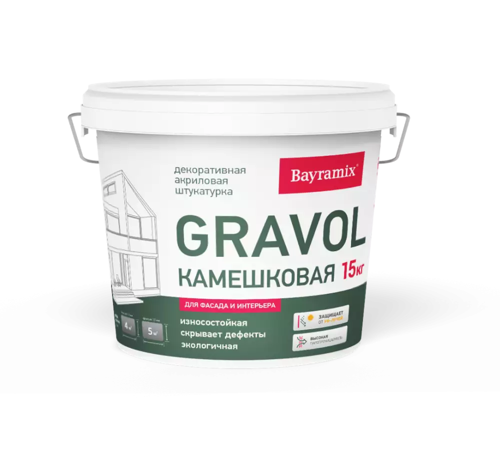 Bayramix Gravol Штукатурка камешковая для ручного и машинного нанесения, эффект шуба