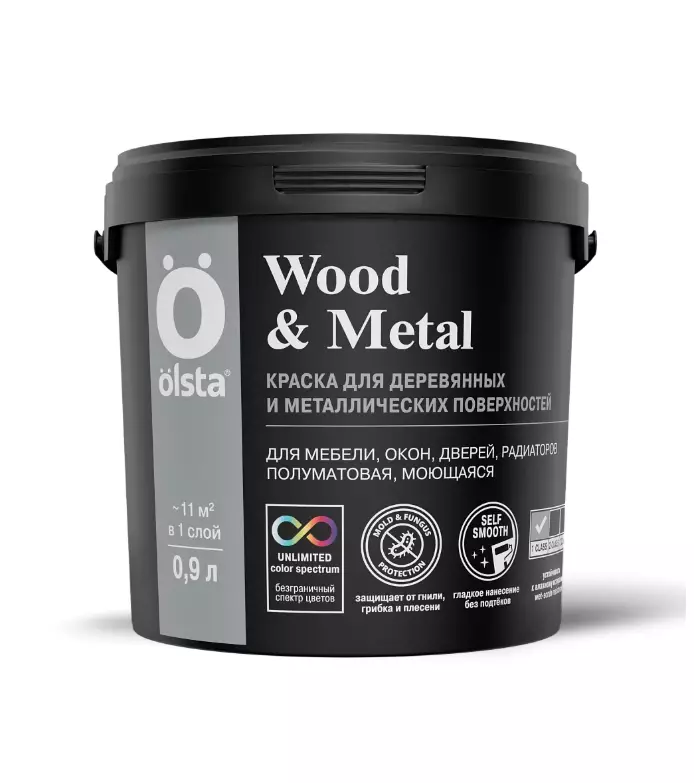 Olsta Wood&Metal Краска акриловая универсальная по дереву и металлу