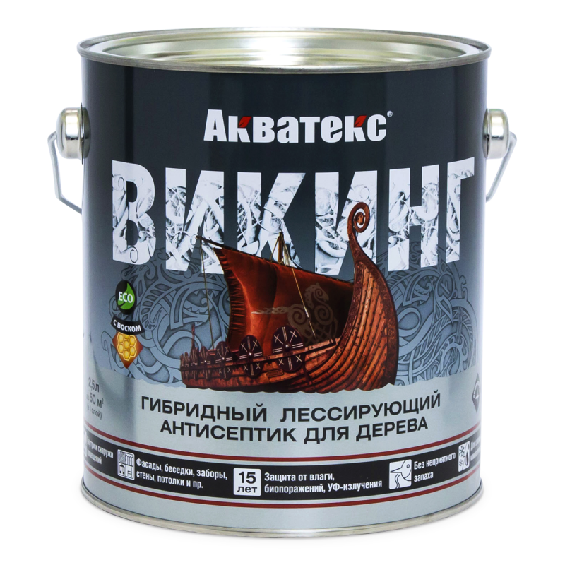 Рогнеда Акватекс Викинг антисептик для дерева гибридный лессирующий для сложных климатических условий