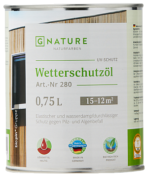 GNature Wetterschutzöl Защитное масло для древесины для внешних работ