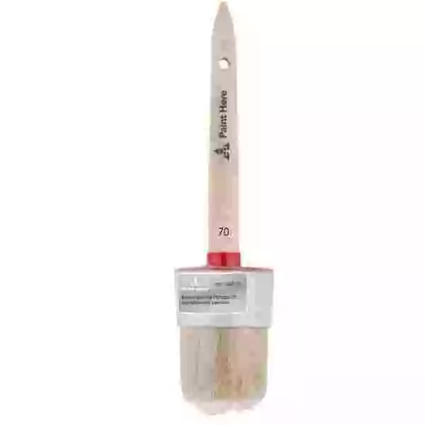 Paint Here Кисть 1050-70 круглая Профи натуральная щетина, деревянная ручка (70мм)