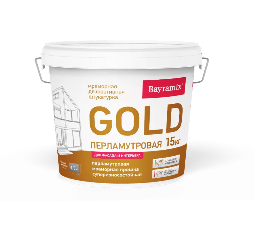 Bayramix Mineral Gold Штукатурка декоративная с перламутровой мраморной крошкой