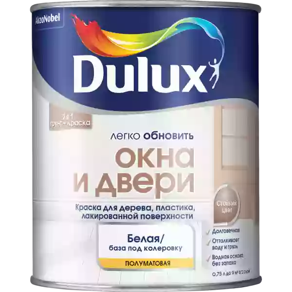 Dulux / Luxium Легко обновить Окна и двери Краска для дерева, пластика, лакированной поверхности, полуматовая