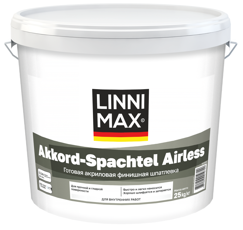 Linnimax Akkord-Spachtel Airless акриловая финишная шпатлевка для внутренних работ