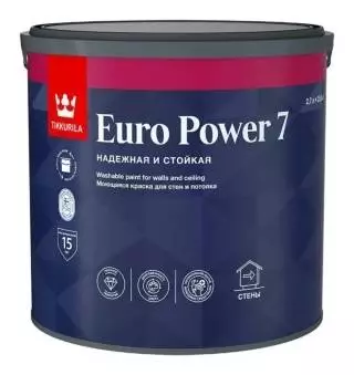Tikkurila / Tikkivala Euro Power 7 Краска моющаяся для стен и потолков, матовая