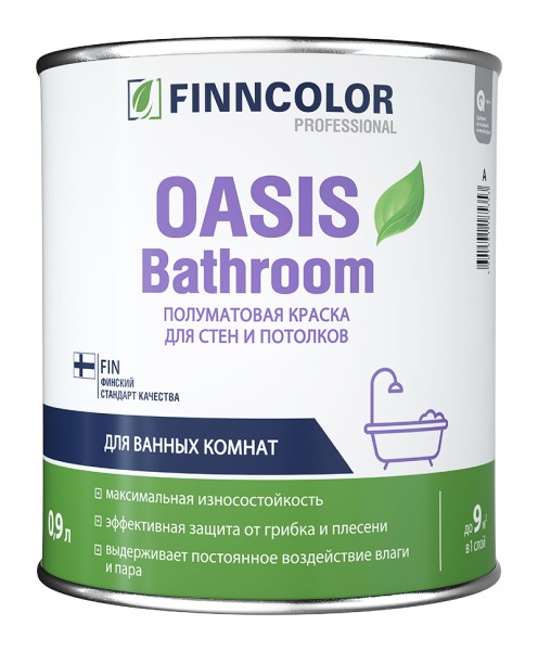 Finncolor Oasis Bathroom / Финнколор Оазис Бафрум краска для стен и потолков в ванной комнате