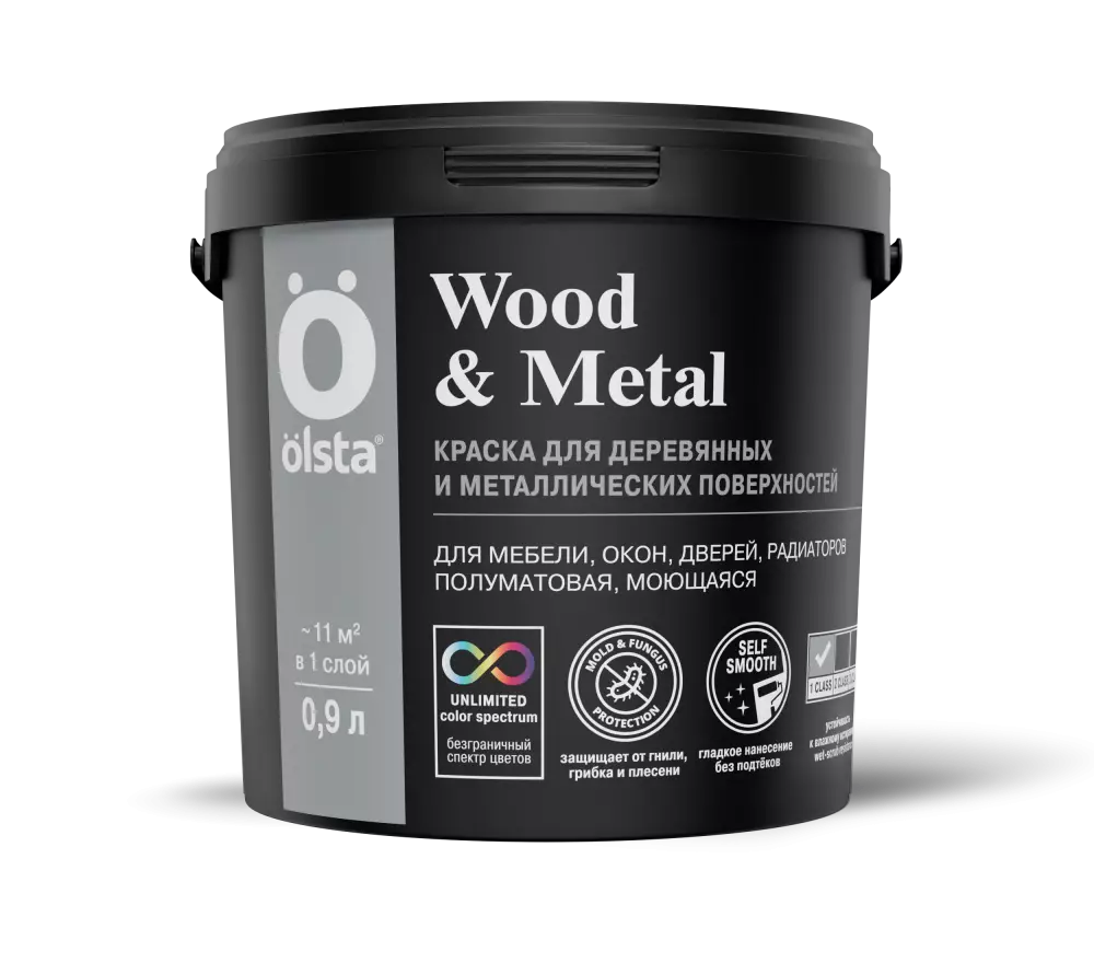 Olsta Wood&Metal Краска акриловая универсальная по дереву и металлу