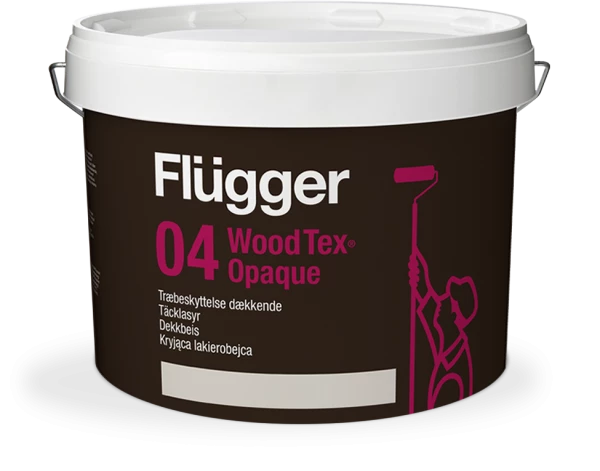 Flugger 04 Wood Tex Opaque Краска укрывистая для дерева на водной основе, сверх прочная