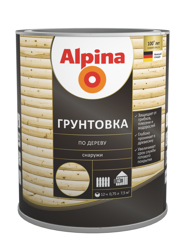 Alpina Грунт-антисептик для дерева от биопоражений для наружных работ