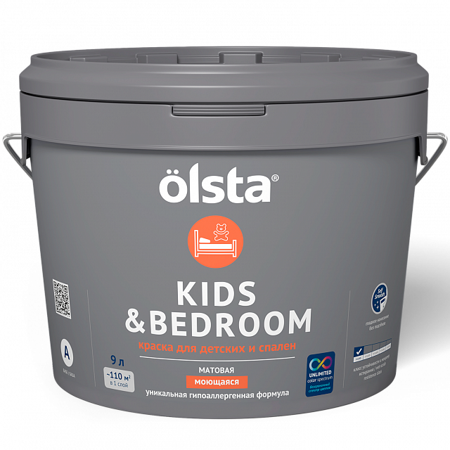 Olsta Kids&Bedroom Краска особо прочная водно-дисперсионная для детских и спален