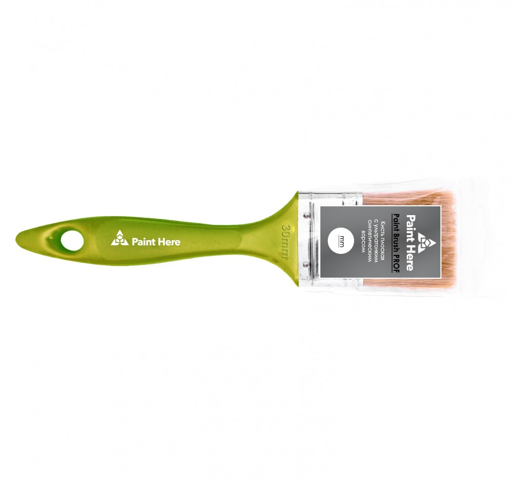 Paint Here Paint Brush PROF 1060-100 Кисть плоская с синтетическим ультратонким ворсом 100мм