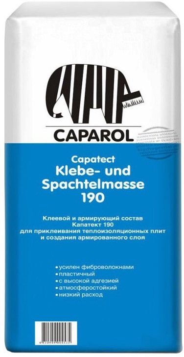 Caparol Capatect Klebe- und Spachtelmasse 190 / Капарол Капатект Клебе- юнд Шпательмассе 190 смесь сухая для приклеивания минераловатных и пенопостирольных плит