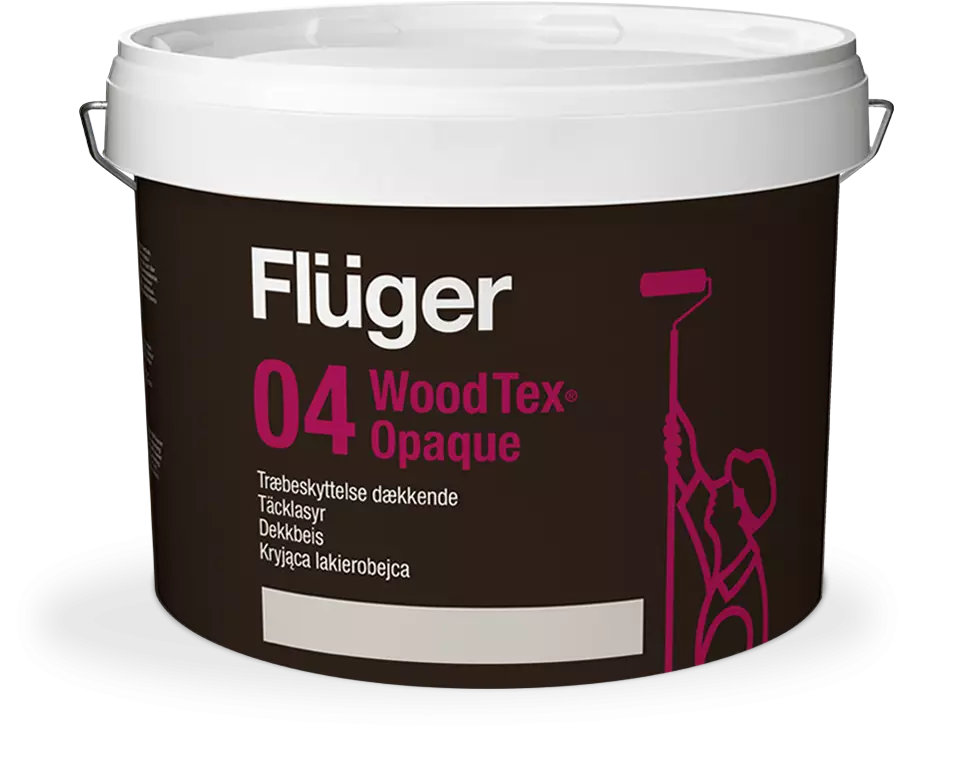 Fluger 04 Wood Tex Opaque Краска укрывистая для дерева на водной основе, сверх прочная