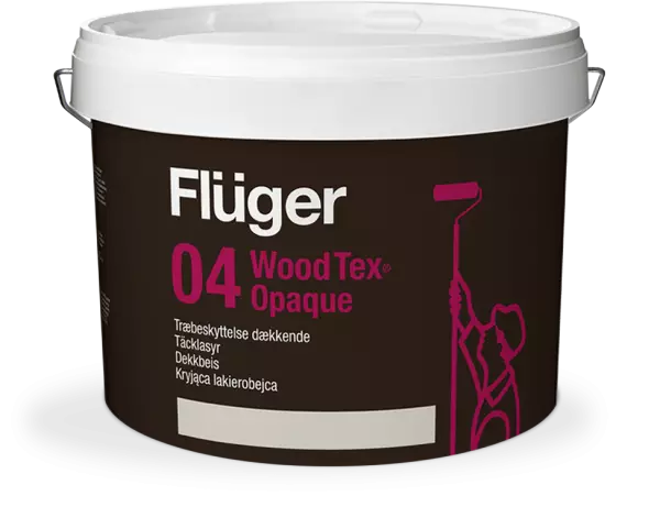 Fluger 04 Wood Tex Opaque Краска укрывистая для дерева на водной основе, сверх прочная