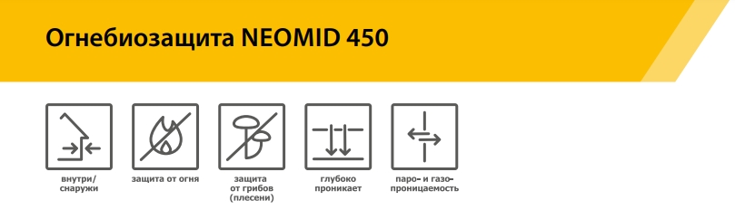 Neomid 450 Огнебиозащита II группа, для внутренних и наружных работ