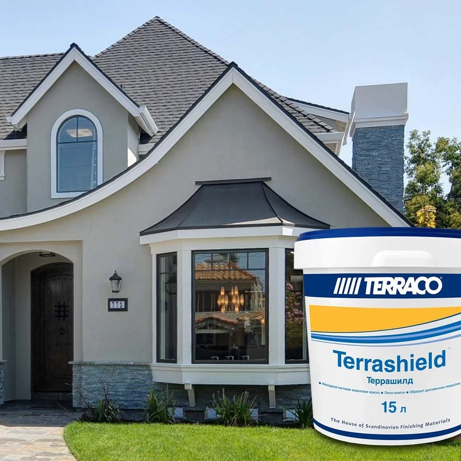 Terraco Terrashield Краска эластичная акриловая для фасадных и внутренних работ, матовая