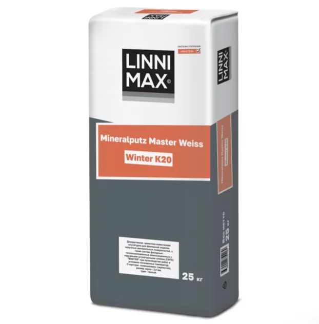 Linnimax Mineralputz Master Weiss K20 Winter Декоративный штукатурный состав для внутренних и наружных работ