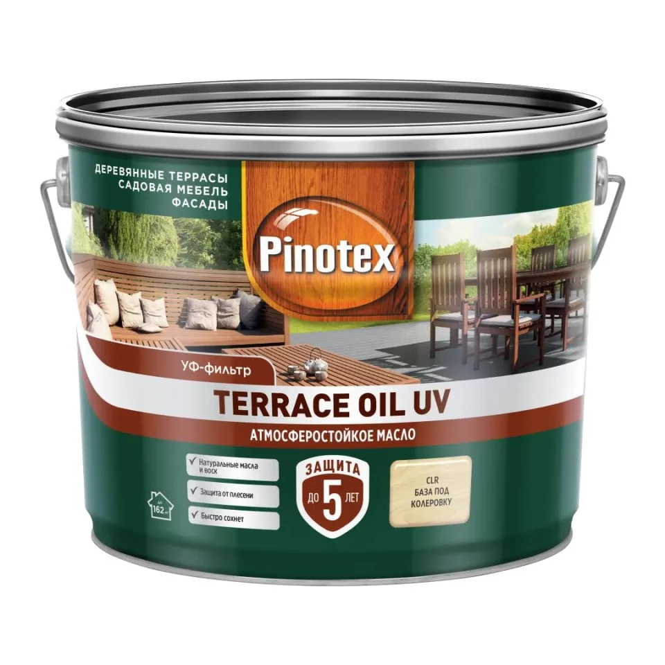 Pinotex / Omnitex Terrace Oil UV масло для террас, фасадов и садовой мебели