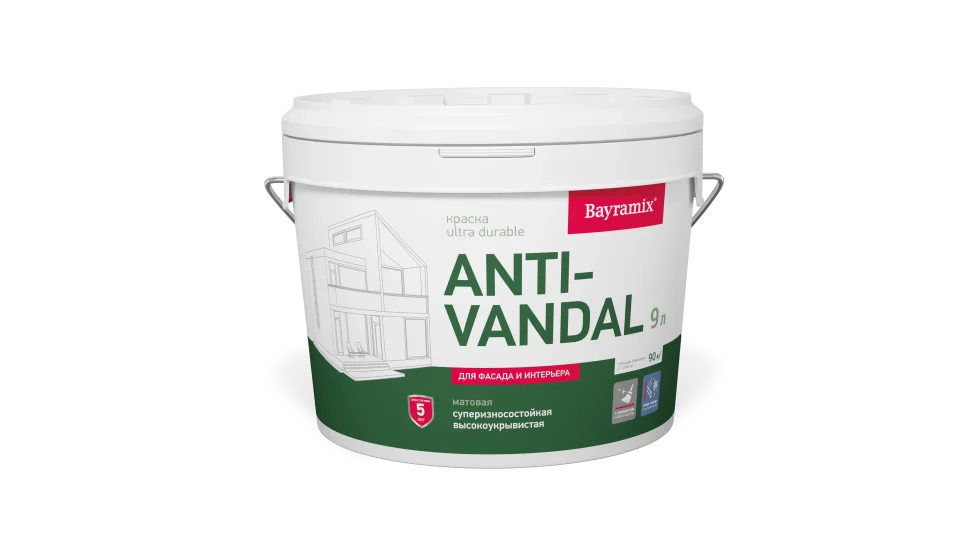 Bayramix Ultra Durable AntiVandal Краска фасадная антивандальная силиконовая для поверхностей с высокой эксплуатационной нагрузкой