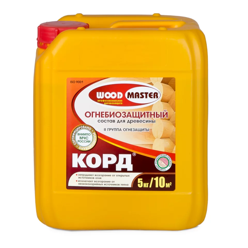 Рогнеда Woodmaster / Вудмастер Корд огнебиозащитный пропиточный состав IIгр эффективности для древесины