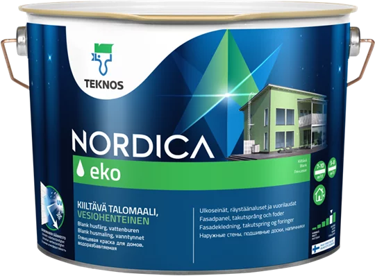 Teknos Nordica Eko / Текнос Нордика Эко краска на основе акрилата с двойным эффектом для наружных работ