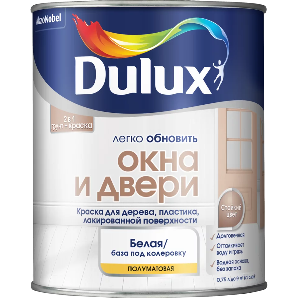 Dulux / Luxium Легко обновить Окна и двери Краска для дерева, пластика, лакированной поверхности, полуматовая