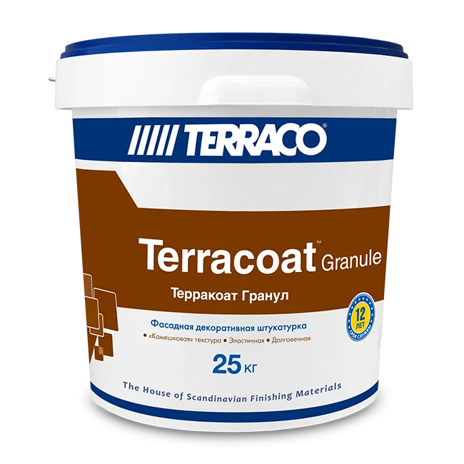 Terraco Terracoat Granule Штукатурка фасадная декоративная акриловая, с эффектом "Шуба"