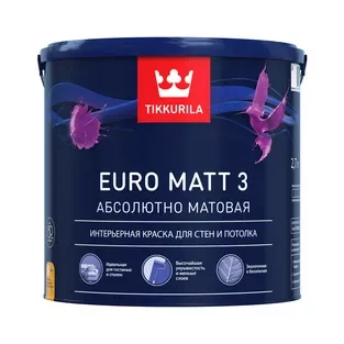 Tikkurila / Tikkivala Euro Matt 3 Латексная краска глубоко матовая для стен и потолков