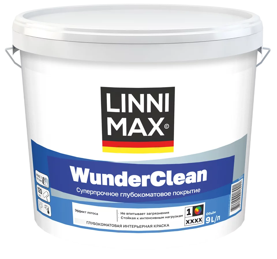 Linnimax WunderClean Краска интерьерная акриловая стойкая для стен