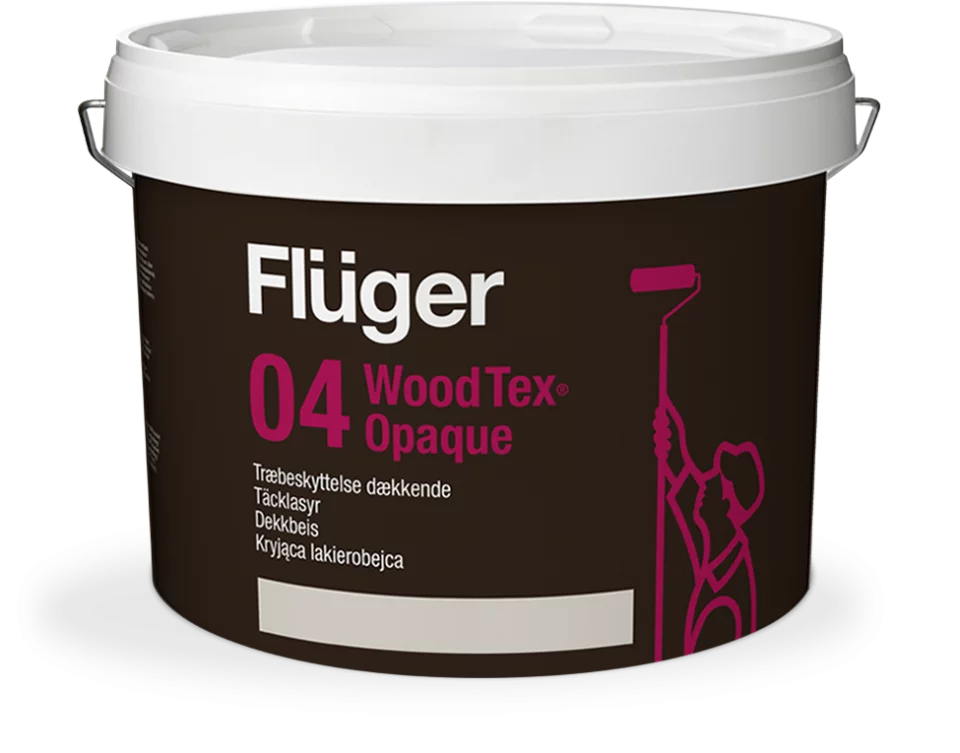 Fluger 04 Wood Tex Opaque Краска укрывистая для дерева на водной основе, сверх прочная
