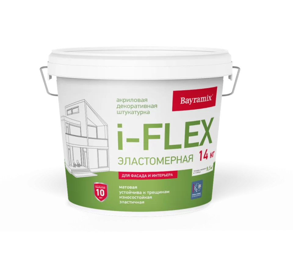 Bayramix i-Flex Штукатурка эластомерная акриловая декоративная для отделки фасадов и интерьеров