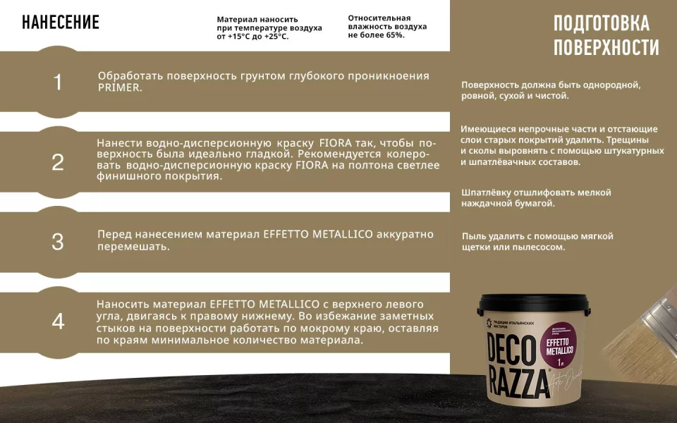 Decorazza Effetto Metallico / Декоразза Эффетто Металлико краска декоративная металлизированная