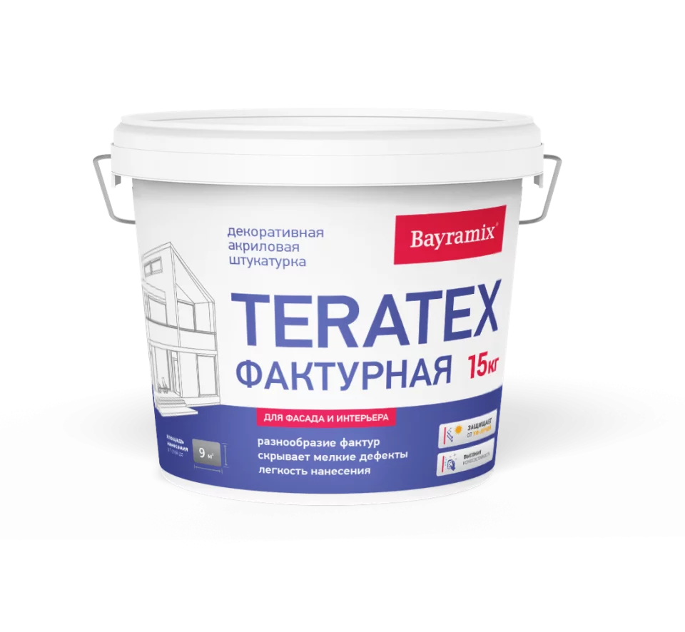 Bayramix Teratex Покрытие моделируемое текстурное для фасадных и интерьерных работ с эффектом крупная шуба