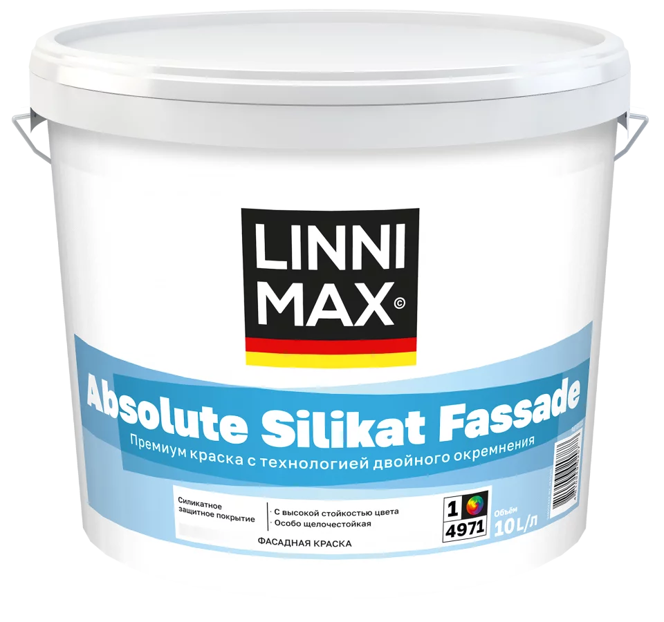 Linnimax Absolute Silikat Fassade Краска дисперсионно-силикатная атмосферостойкая для внутренних и наружных работ