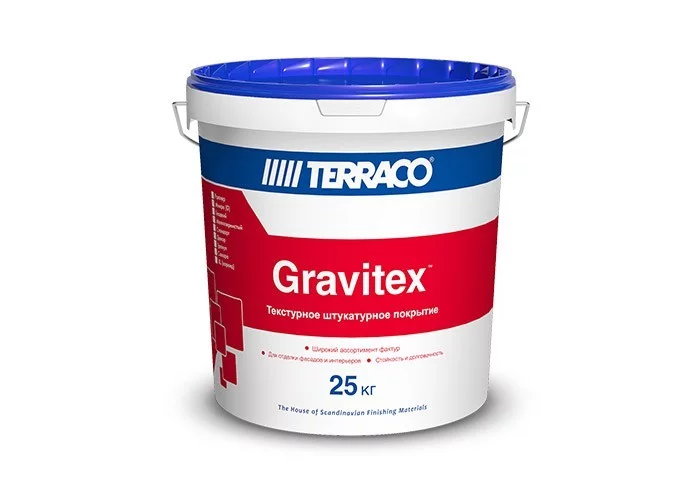 Terraco Gravitex Décor Штукатурка фасадная декоративная акриловая с эффектом "Шагрень"