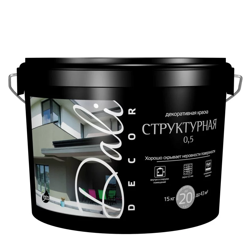 Dali-decor Структурная 0,5 краска декоративная для внутренних и наружных работ