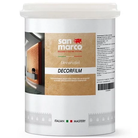 San Marco Decorfilm Лак защитный акрил-полиуретановый для внутренних и наружных работ
