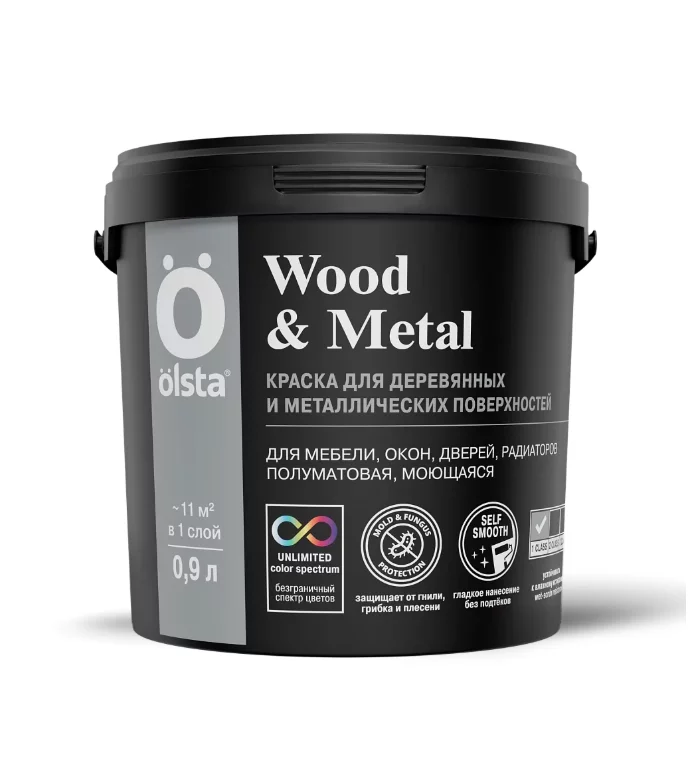 Olsta Wood&Metal Краска акриловая универсальная по дереву и металлу